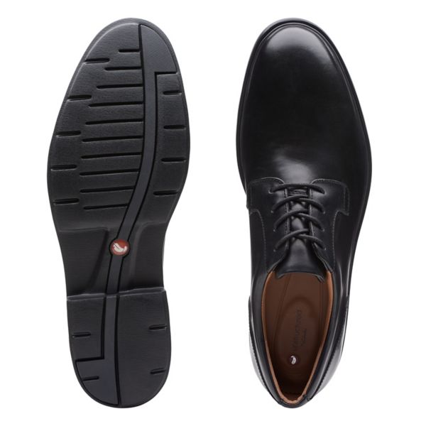 Clarks Mens Un Tailor Tie Wide Fit Shoes Black | CA-8471950